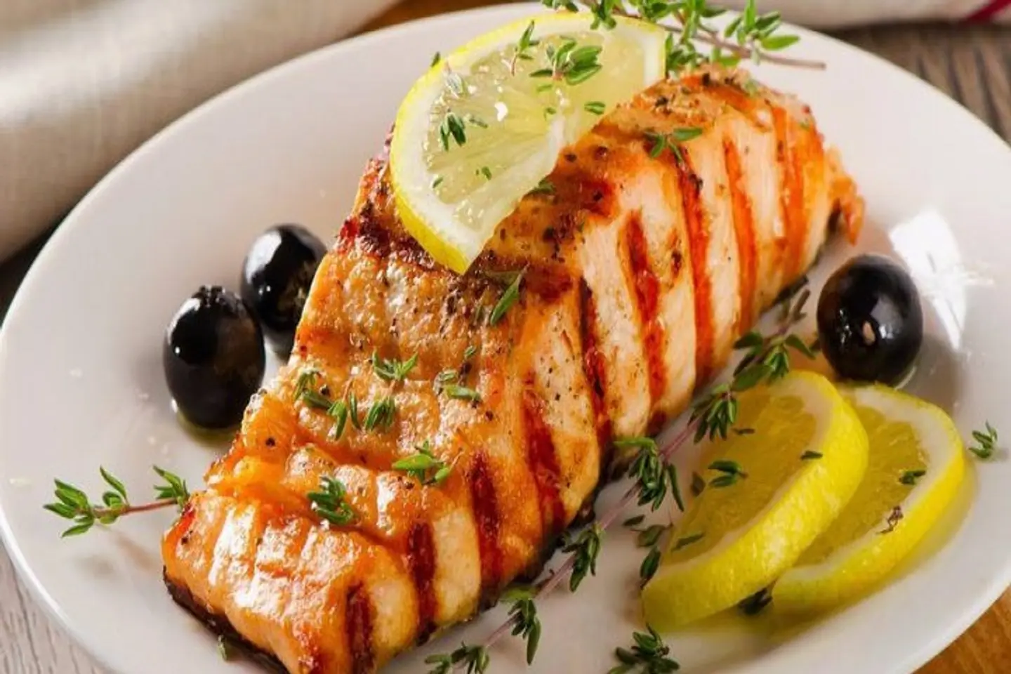Plate Of Grilled Salmon