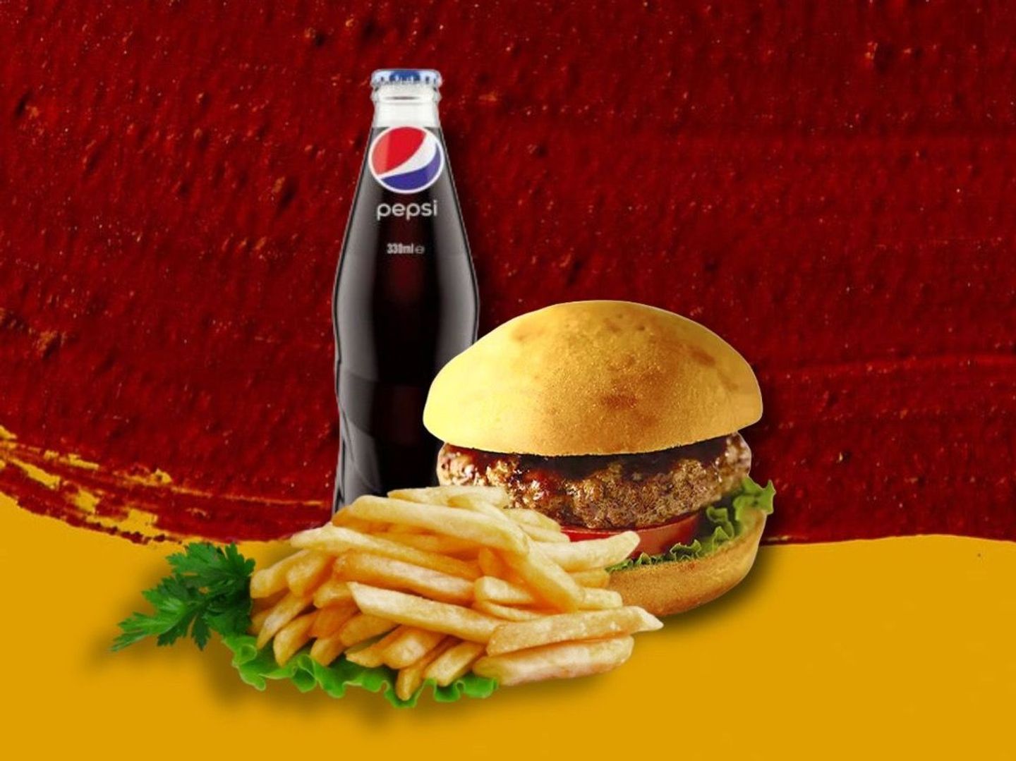 وجبة برجر لحم مشوي