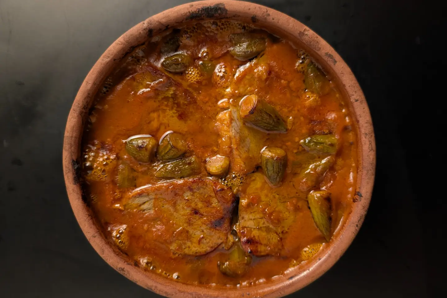 طاجن باميه باللحمة