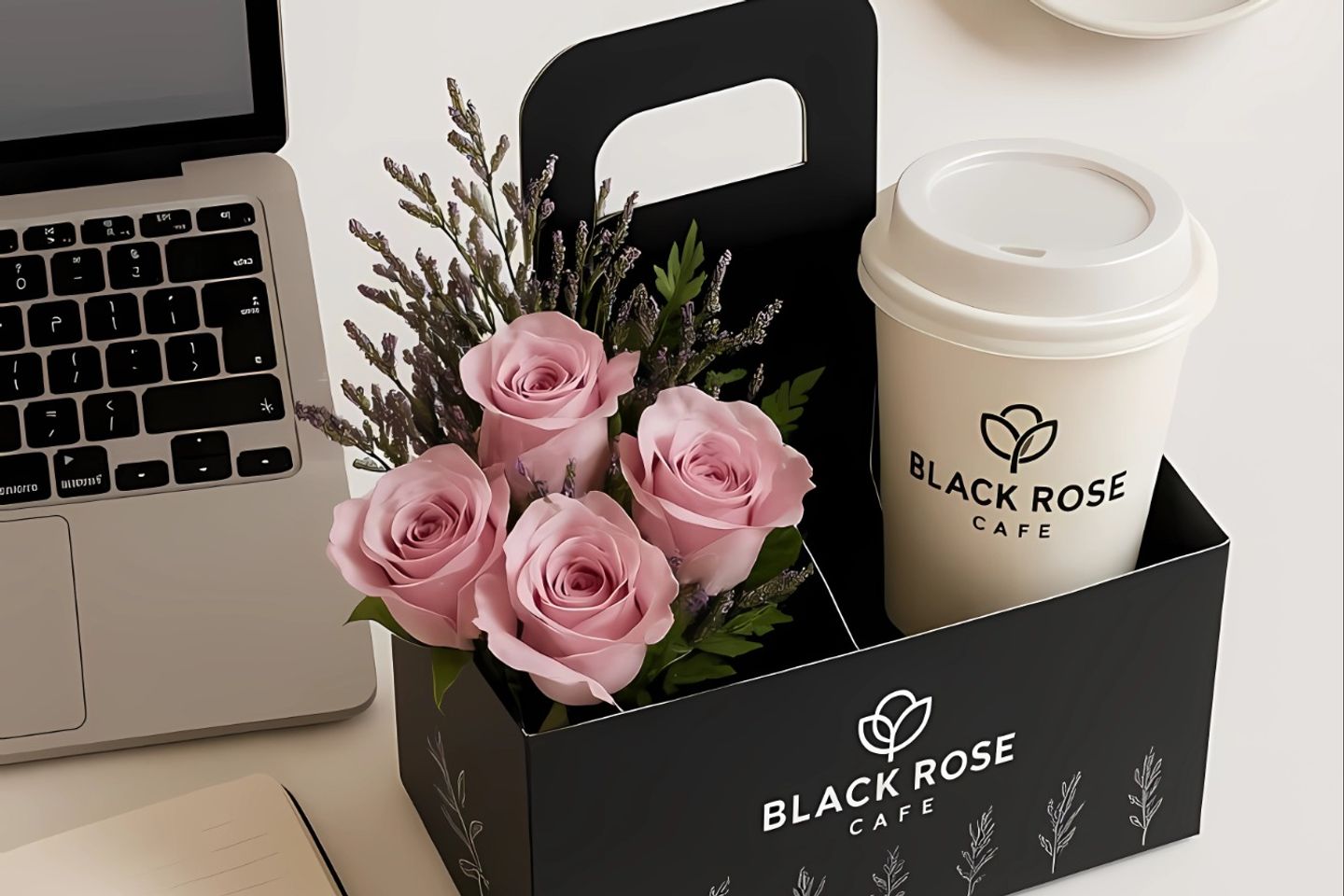 Today's Coffee Is Cold With A Small Rose Holder
