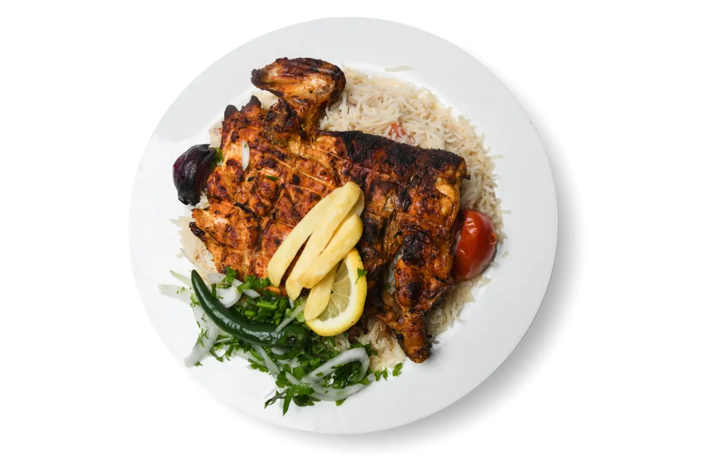 1/2 Chicken Bbq With Rice
