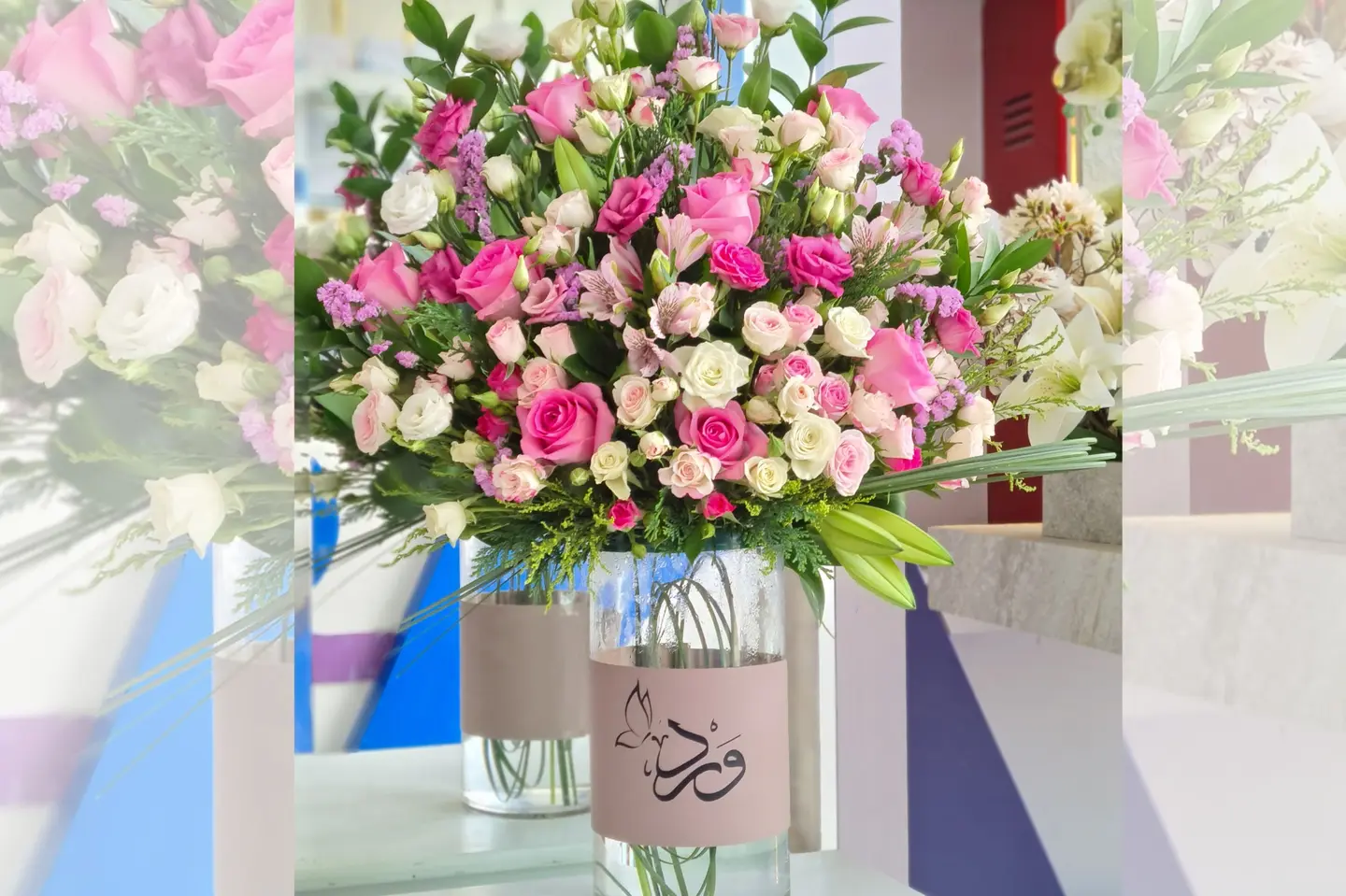 فازة ورد كبيرة