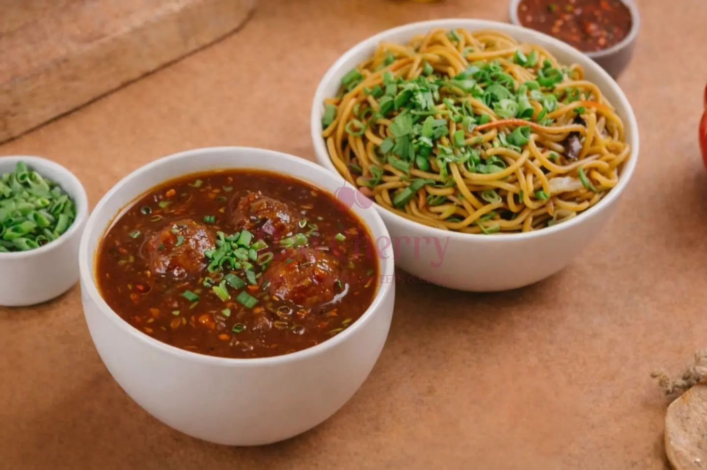Veg Noodles With Veg Manchurian