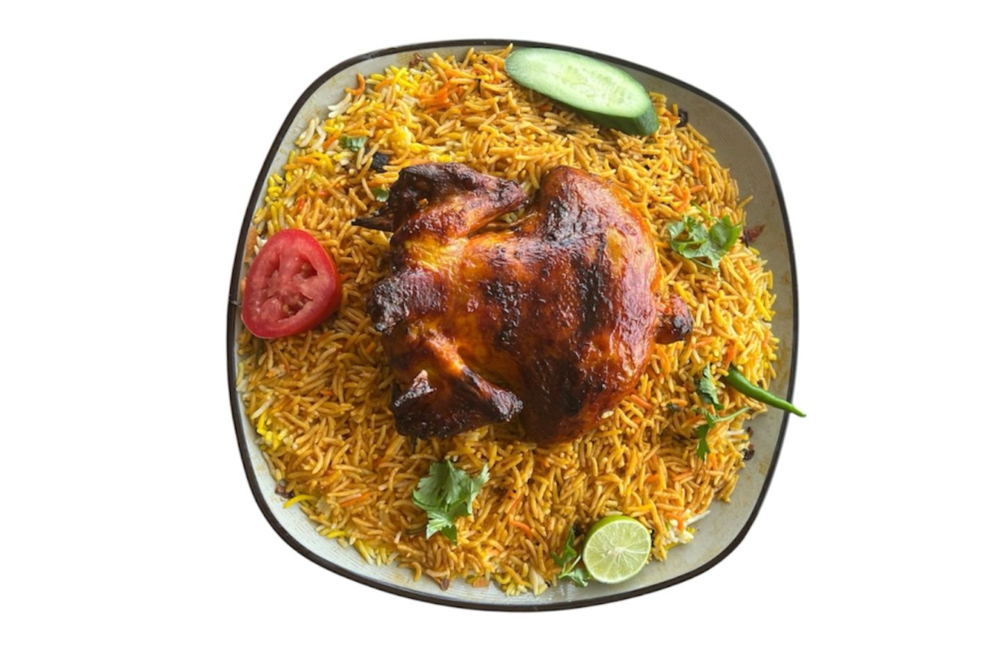 Half A Grilled Chicken With Rice