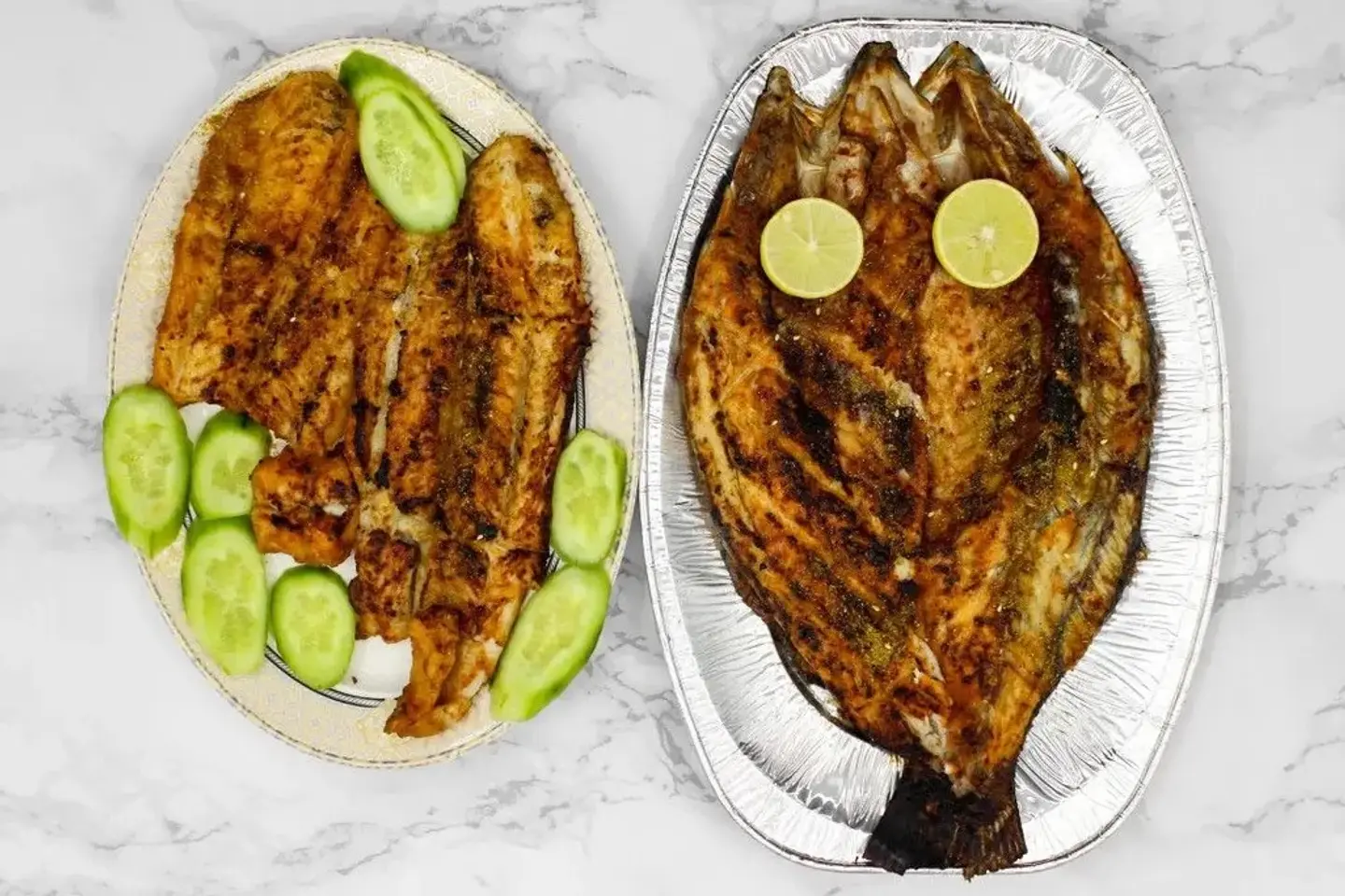 سمك قاروص مشوي