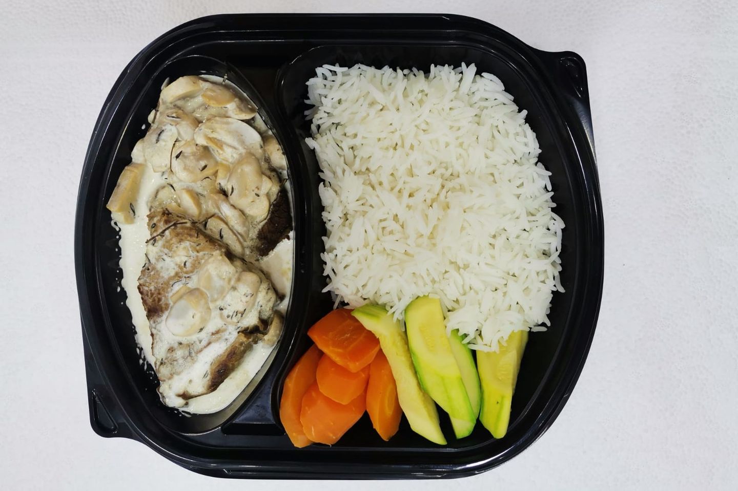 Beef Steak Meal With White Herbal Sauce