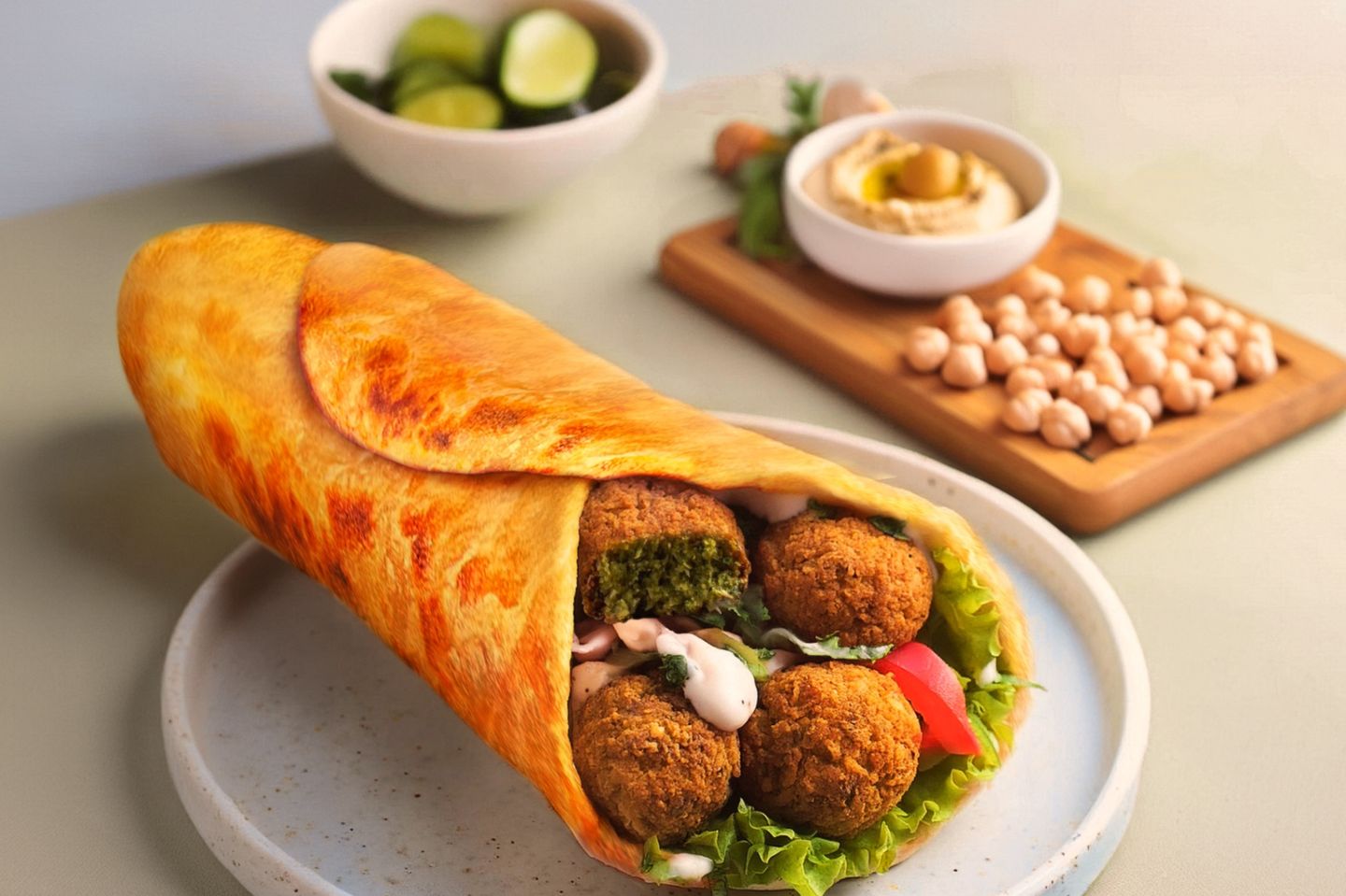 Falafel Pie With Hummus