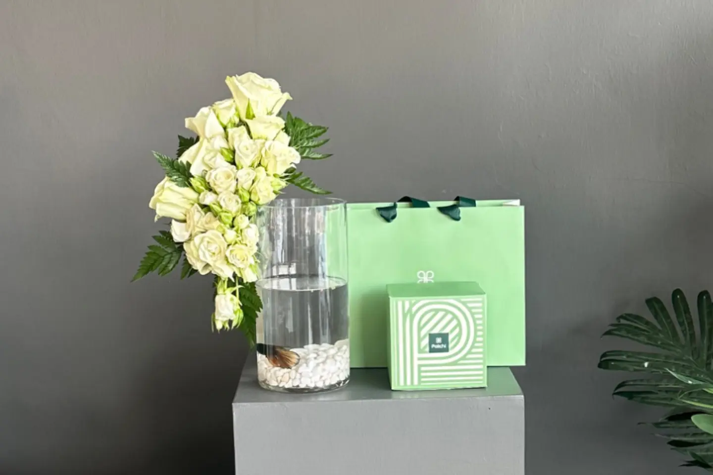 Fish Vase And Patchi Chocolate