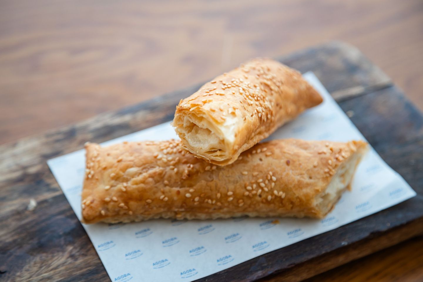 Long Koulouri Stuffed With Feta Cheese
