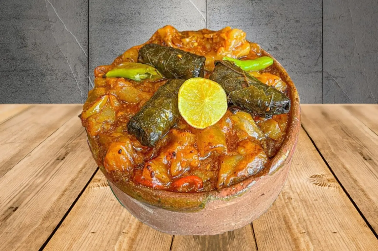 طاجن ورق عنب بالكوارع