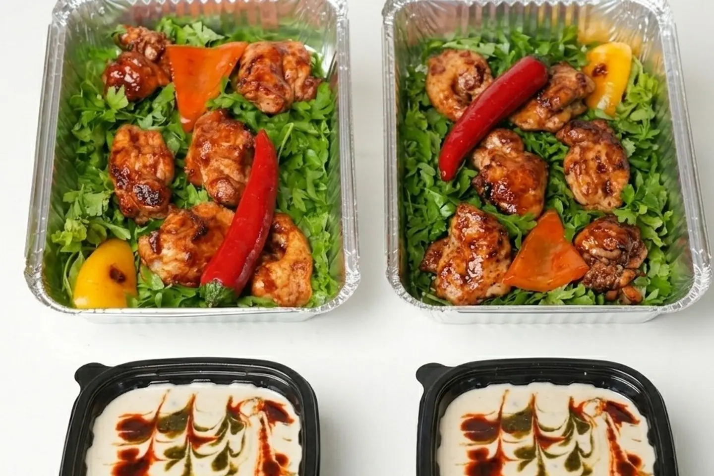 ٢ شيش طاووق + ٢ طحينة + خبز