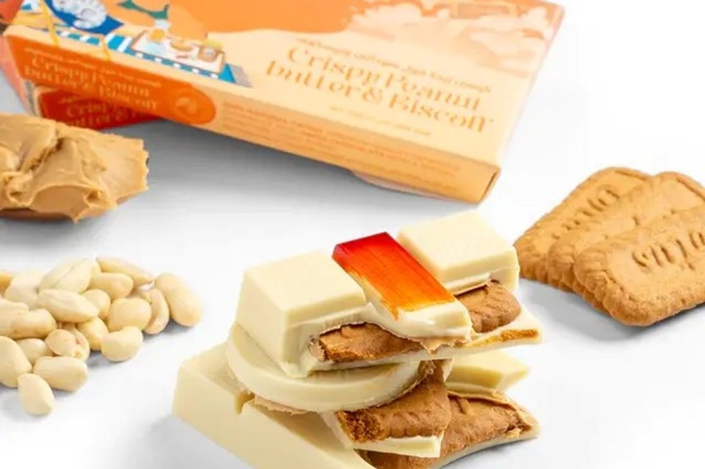 Vlinder Chocolate Crispy Peanut Butter & Biscoff Bar 240 Gm
