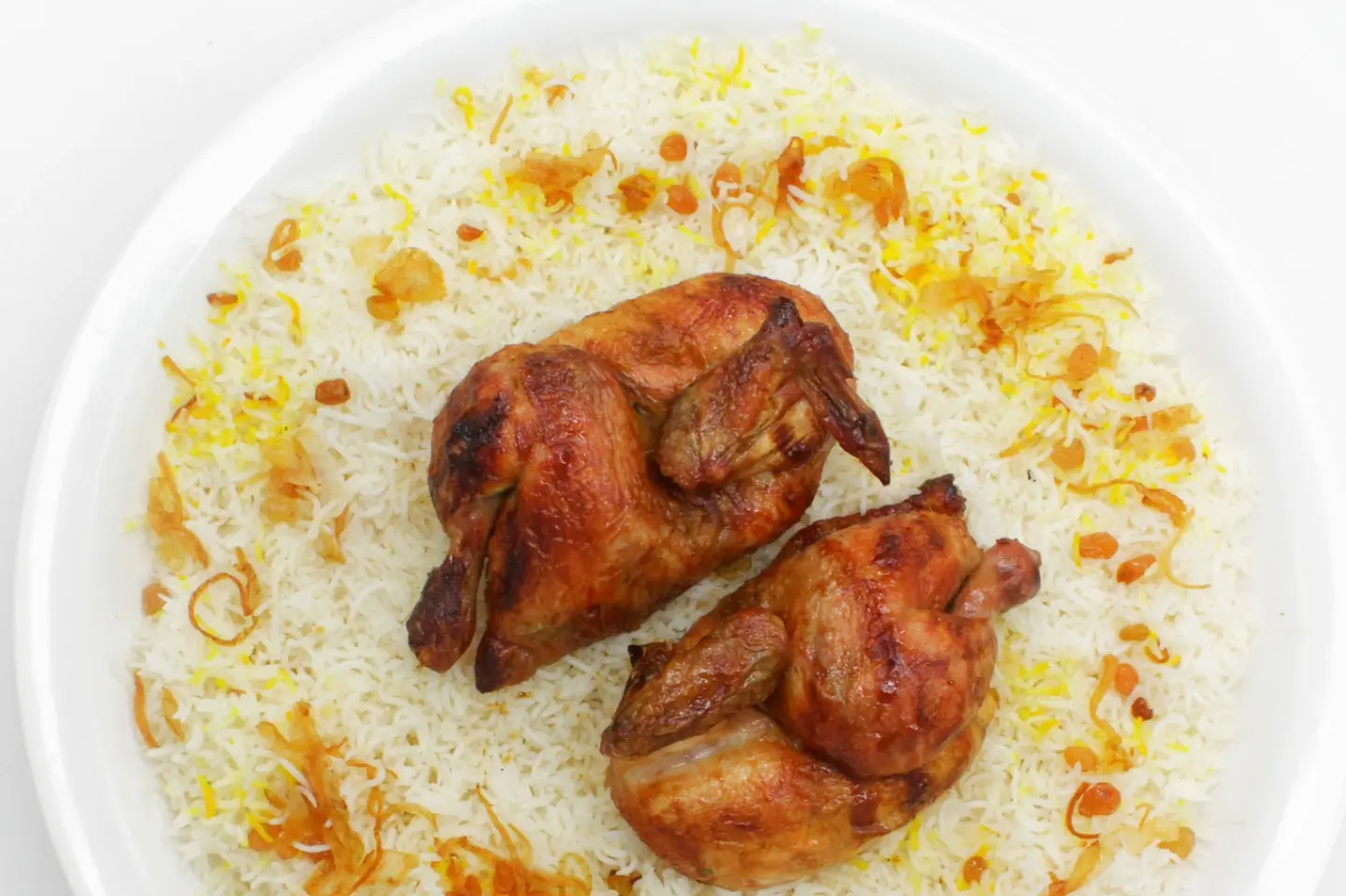 نصف حبة دجاج شواية أرز بيشاور