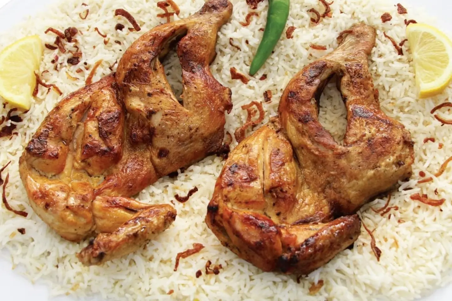 Whole Muthbi Chicken With Mandi Rice