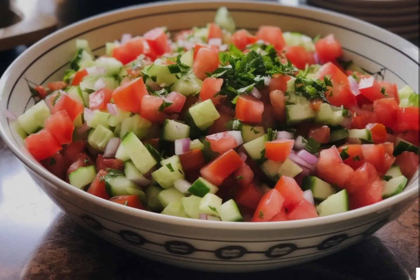 سلطة خضار بالبصل