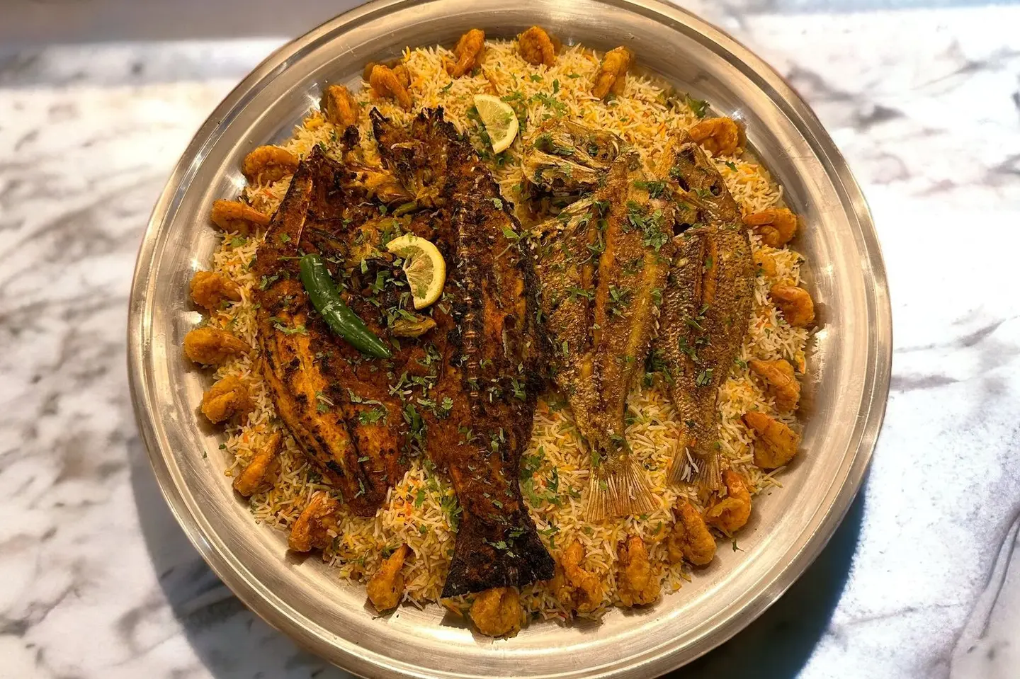 وجبة عروسة شعري عندق روبيان