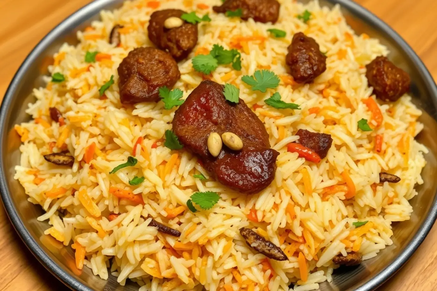 Meat Biryani Rice Dish
