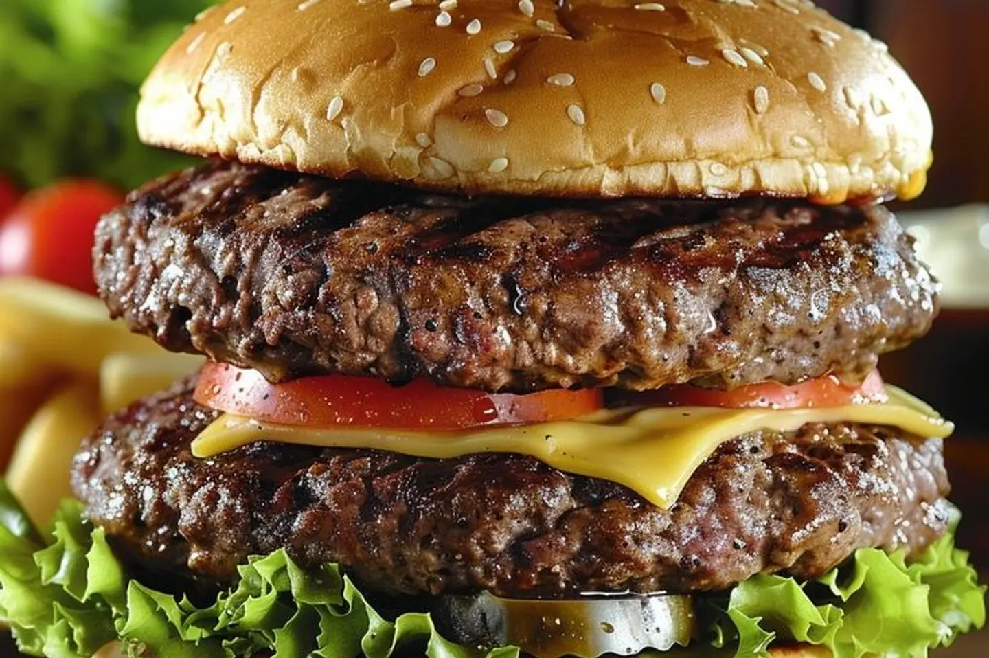 دبل برجر لحم