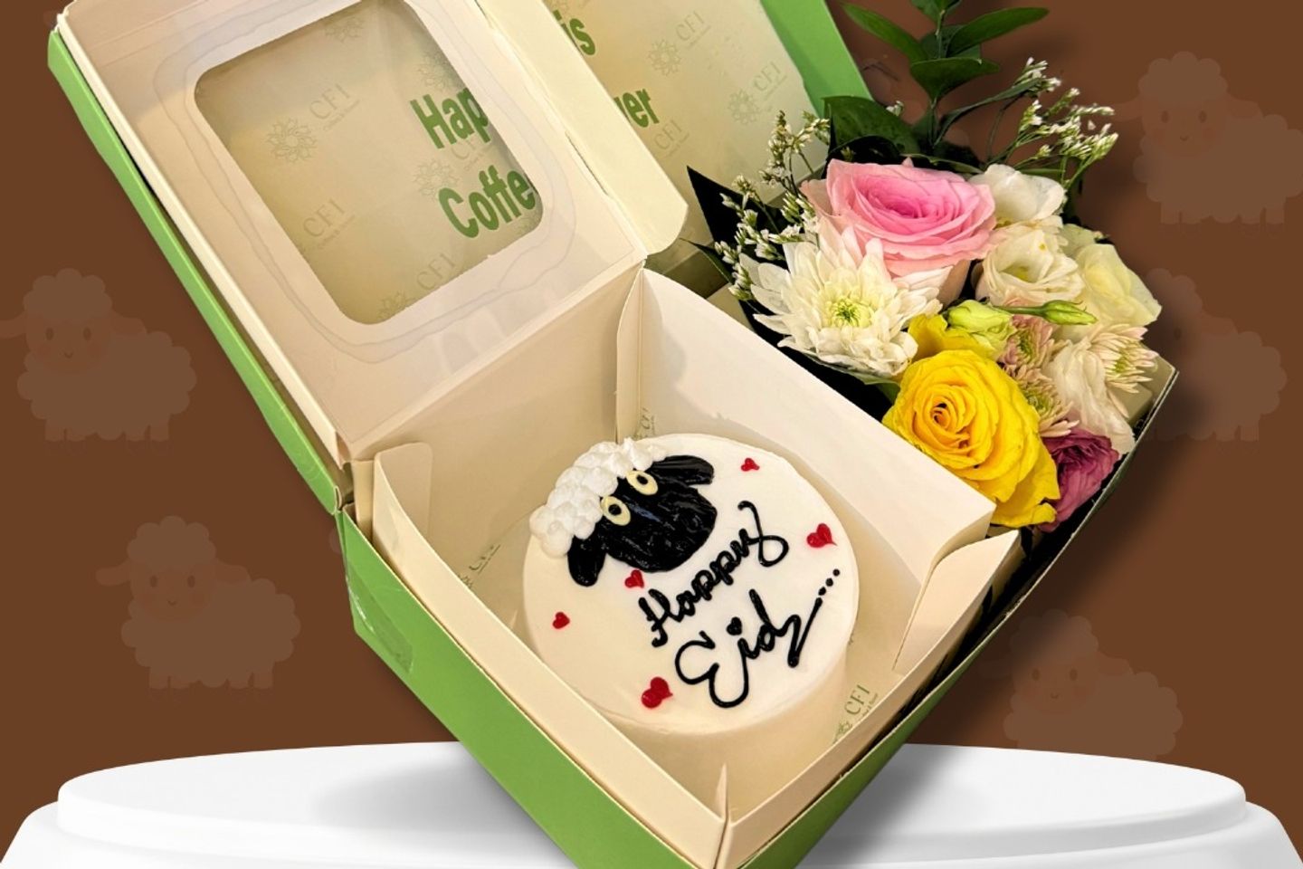 Eid Box Bento Cake And Roses   Medium Size