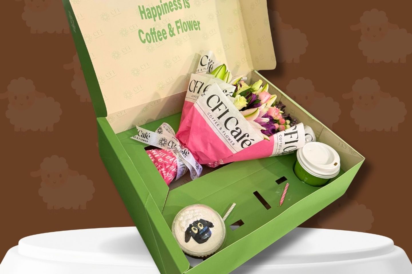 Eid Box Coffee, Roses, Cupcakes   Big Size