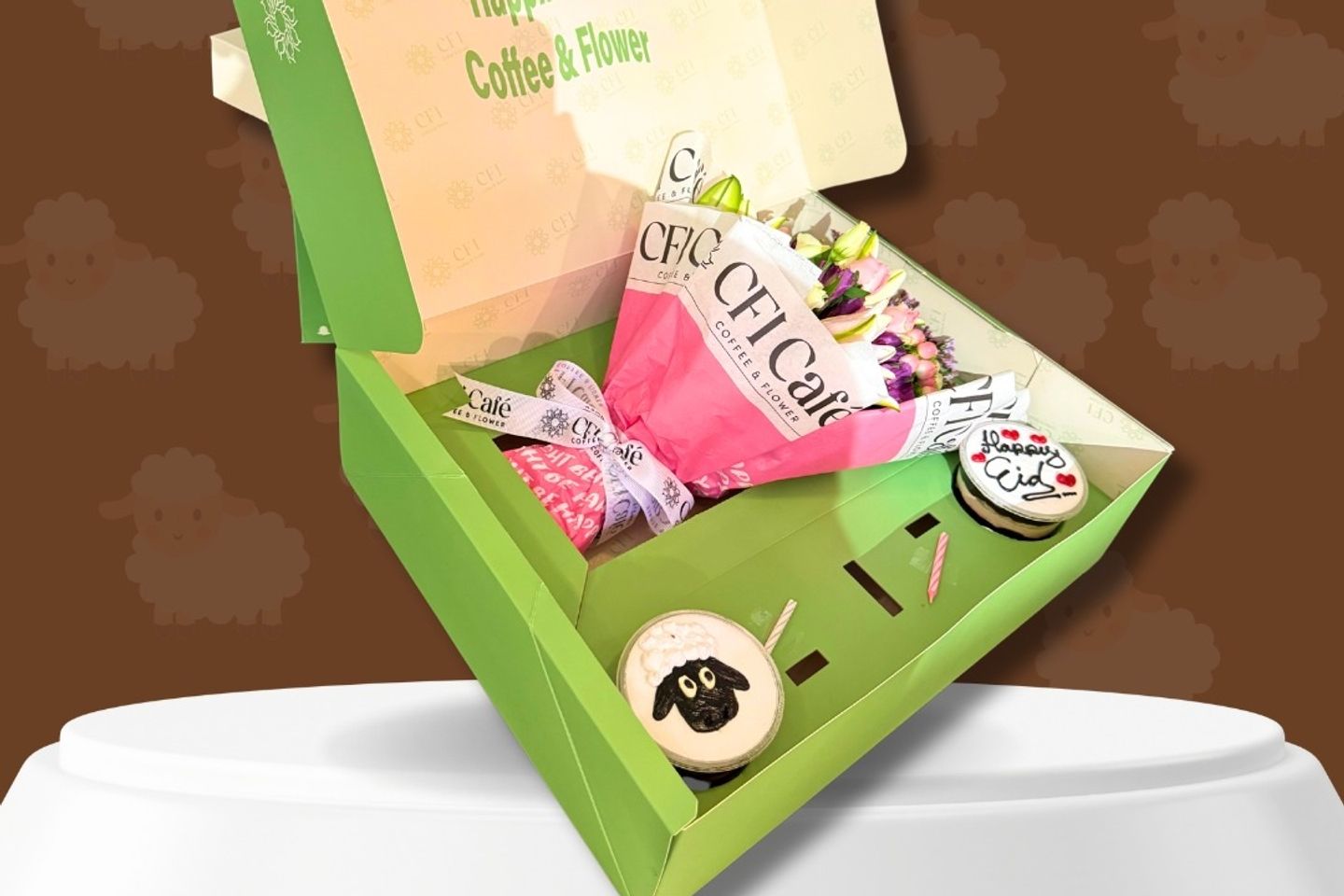Eid Box Roses, 2 Cupcakes   Big Size