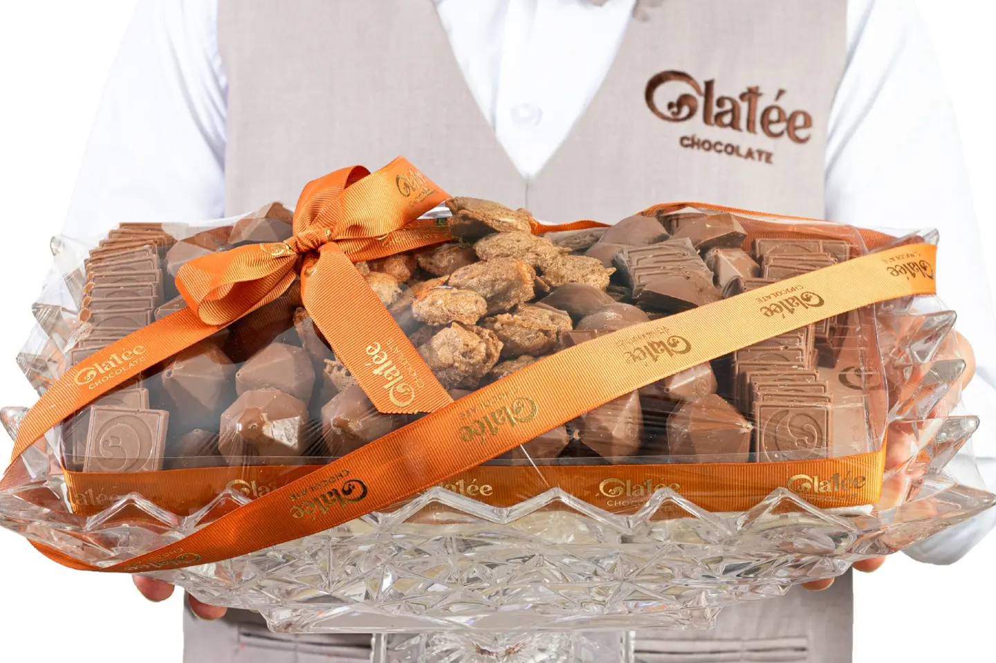 صينية كريستال فاخرة من الشوكولاتة