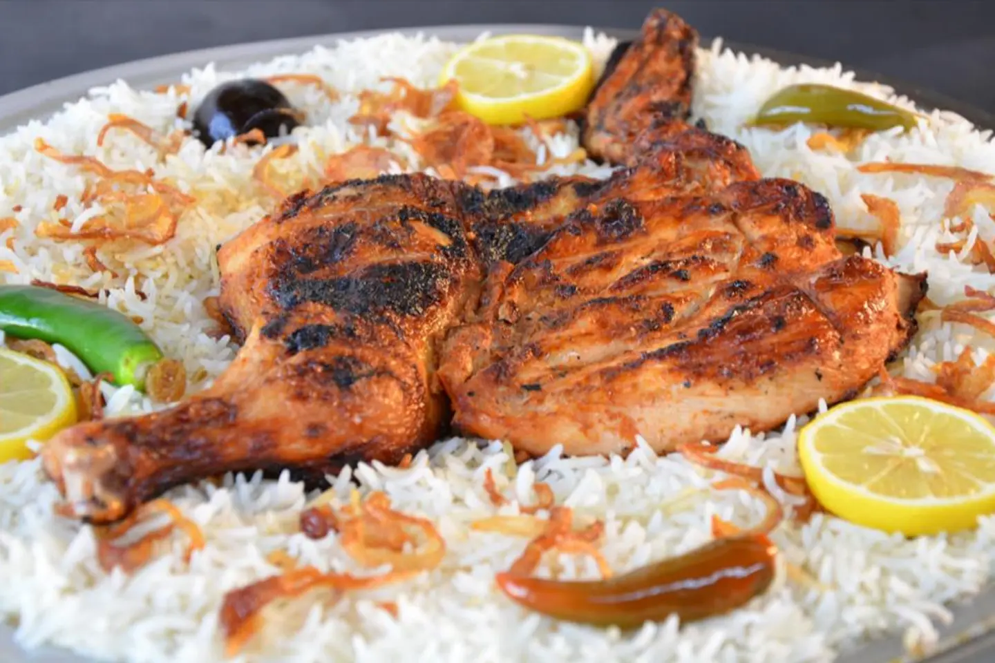 Half A Chicken Grilled With Rice