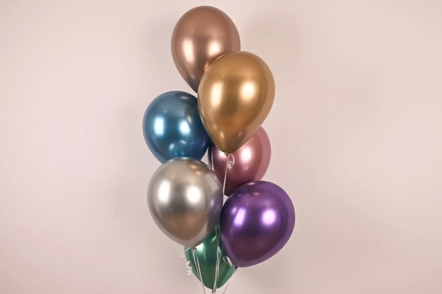 10 Shiny Chrome Helium Balloons