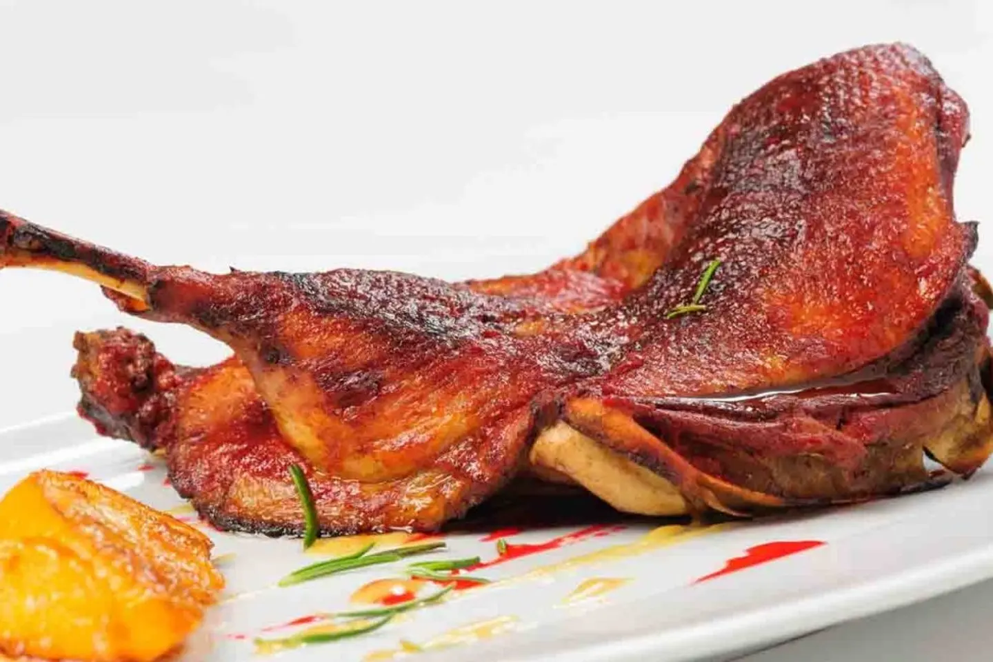 نص بط محمر مع أرز خلطة+شوربة لسان