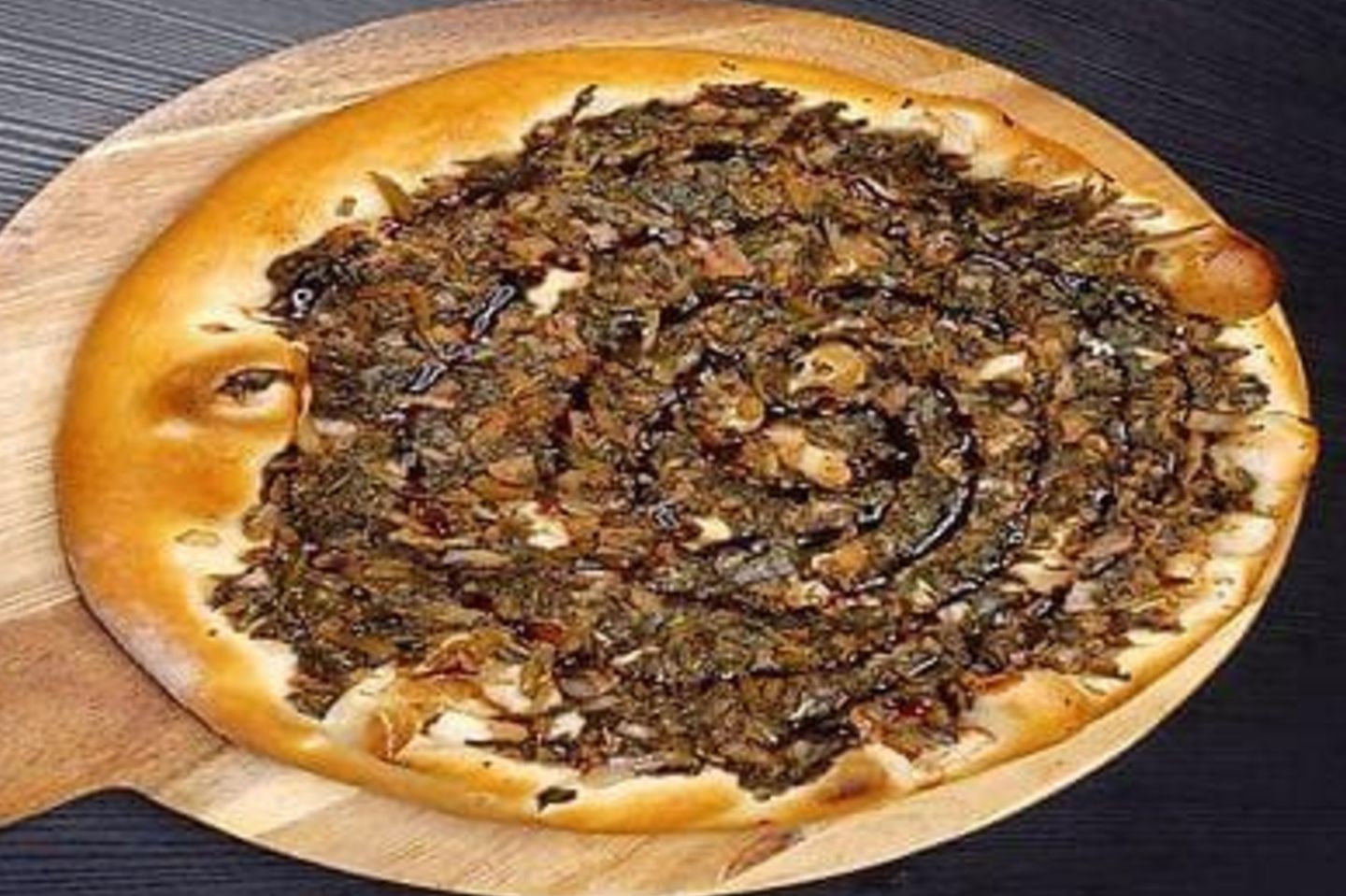 Spinach Manakish With Pomegranate Molasses