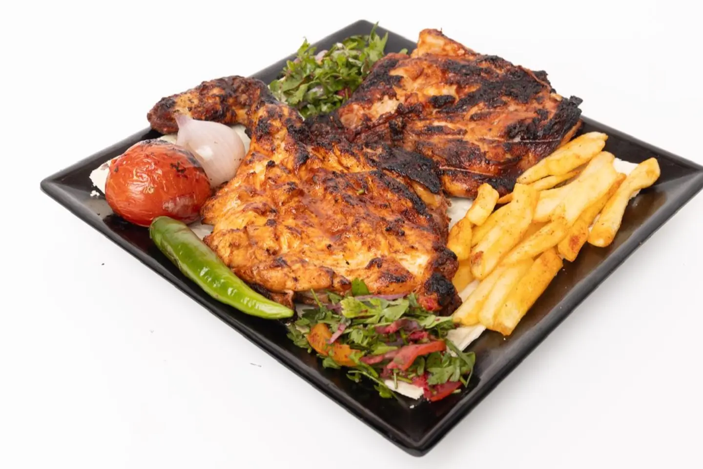 نص دجاج على الفحم