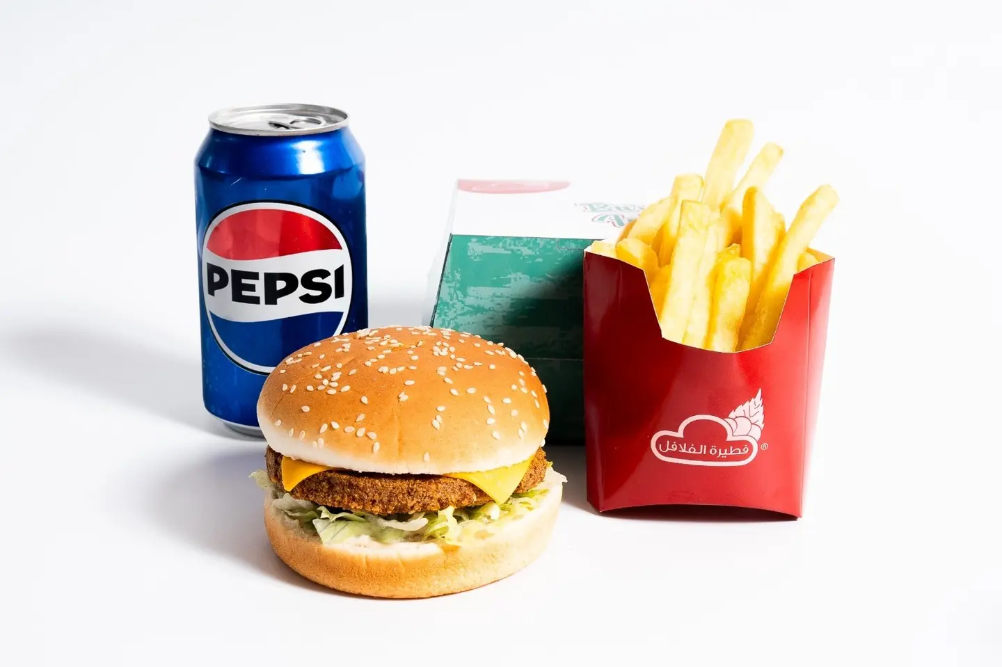 Burger Falafel+Pepsi+Potatoes
