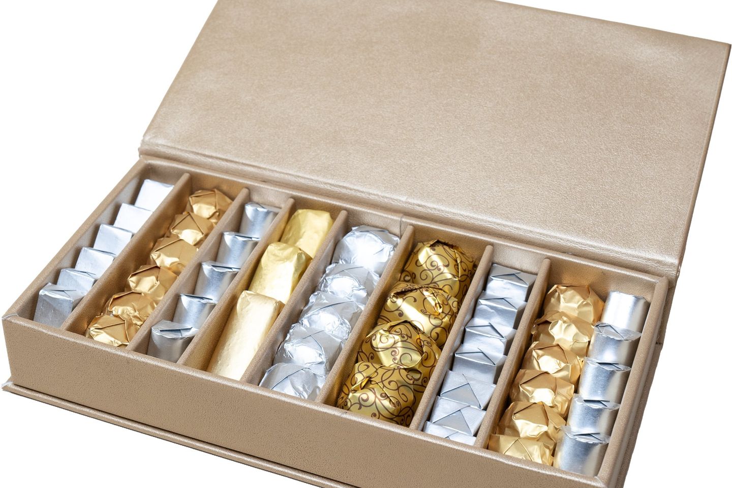 Golden Laptop Box With Chocolate