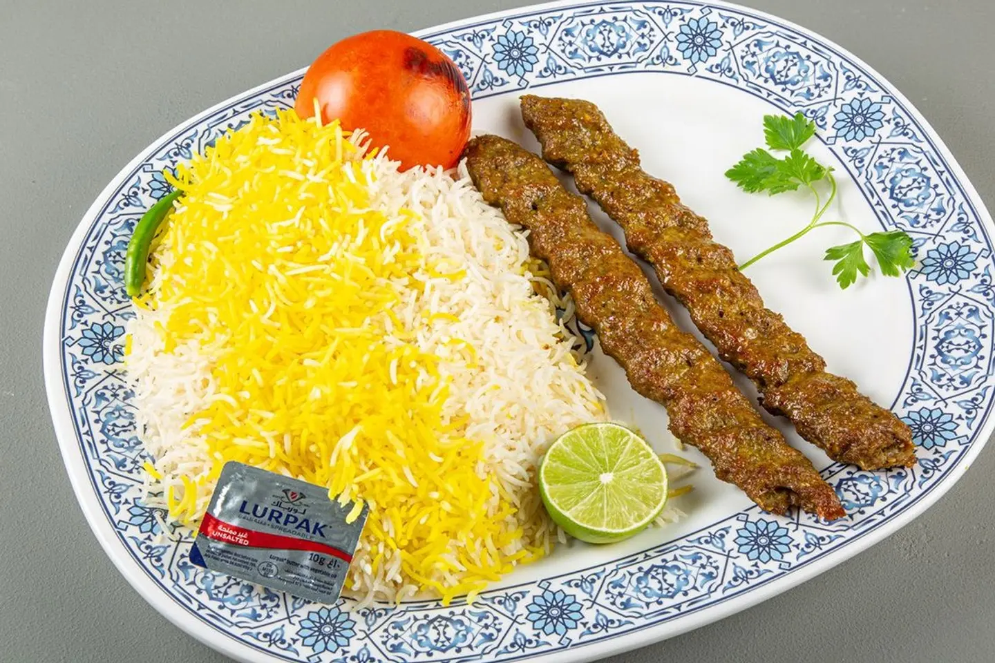 كباب لحم مع الارز