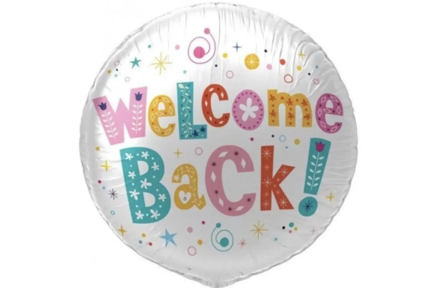 Welcome Back Colorful Balloon Filled With Heluim