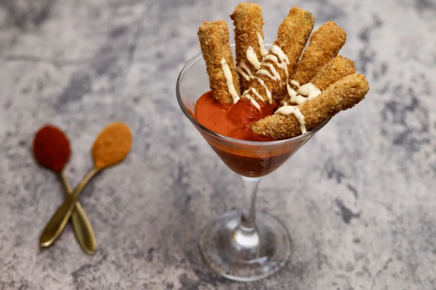 Crispy Brenjal With Makhani Sauce