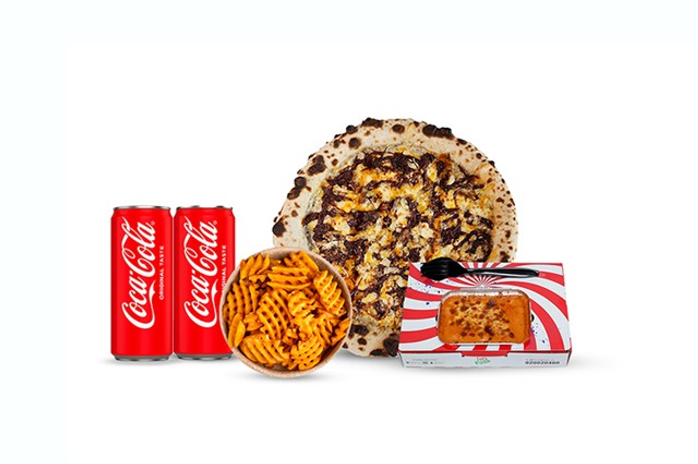 Pizza+Lasagna Mini+Waffle Fries+2 Cola
