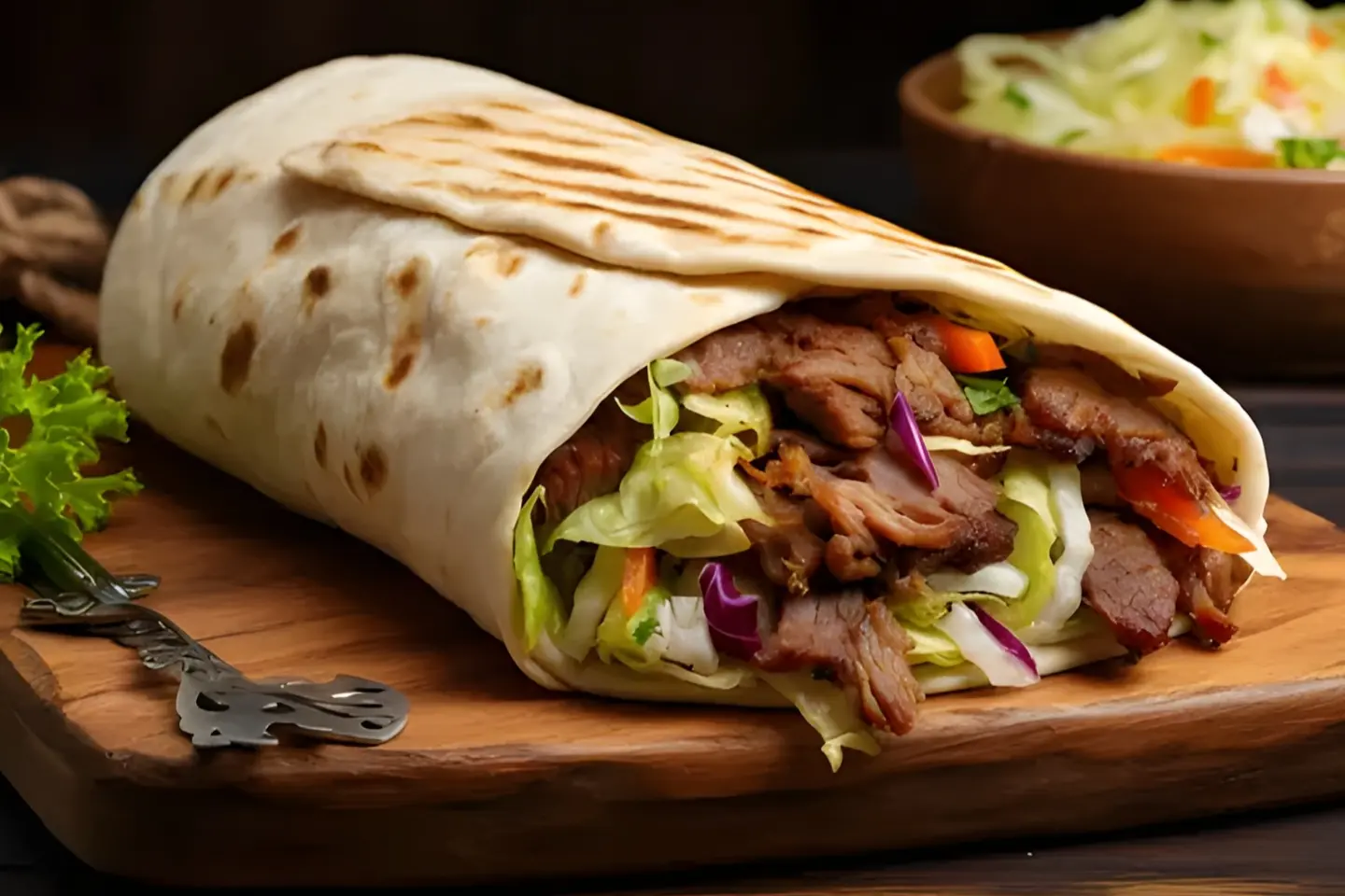 Meat Shawarma Sandwich With Cheese