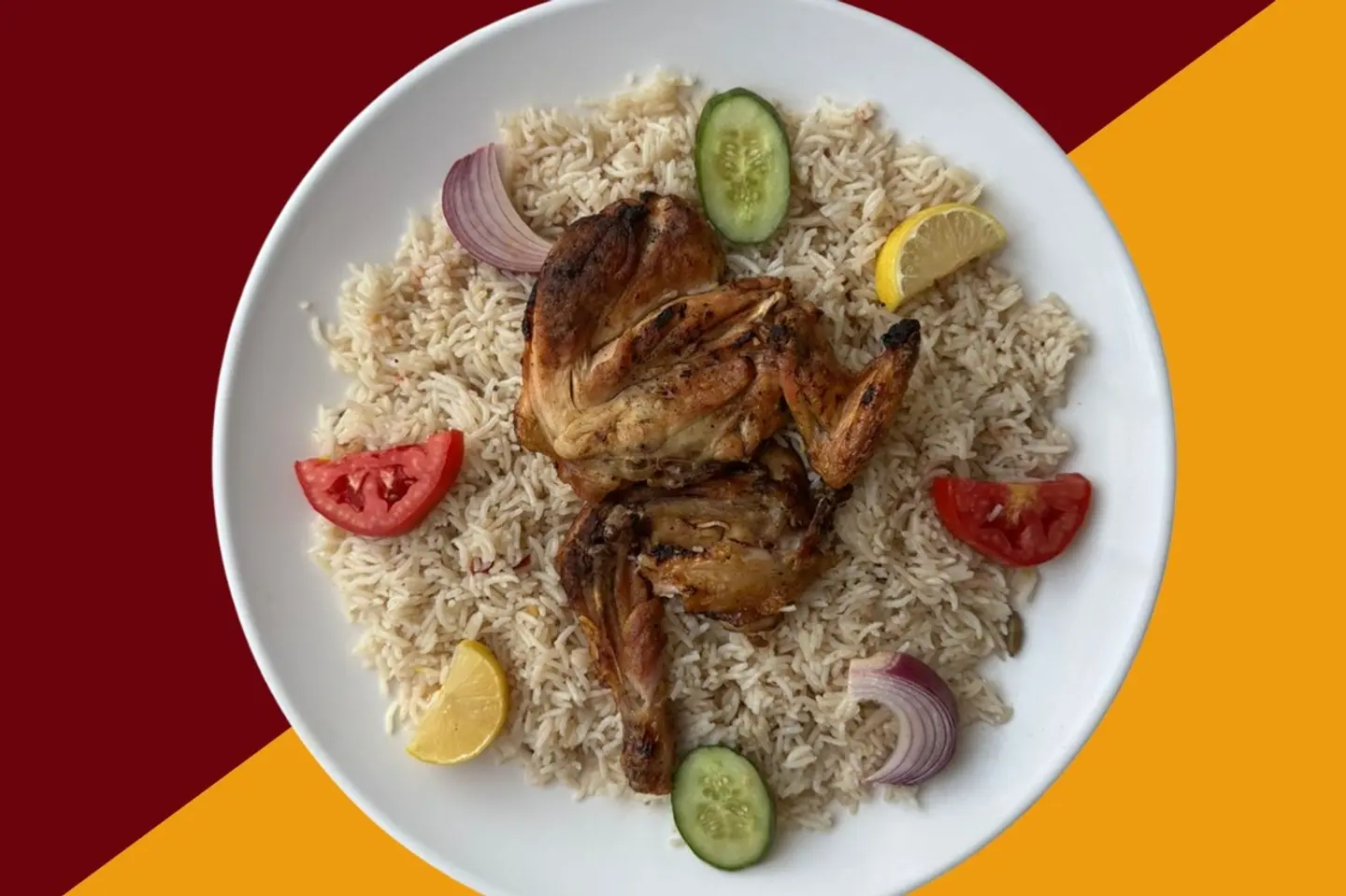 نص دجاج مظبي مع الرز