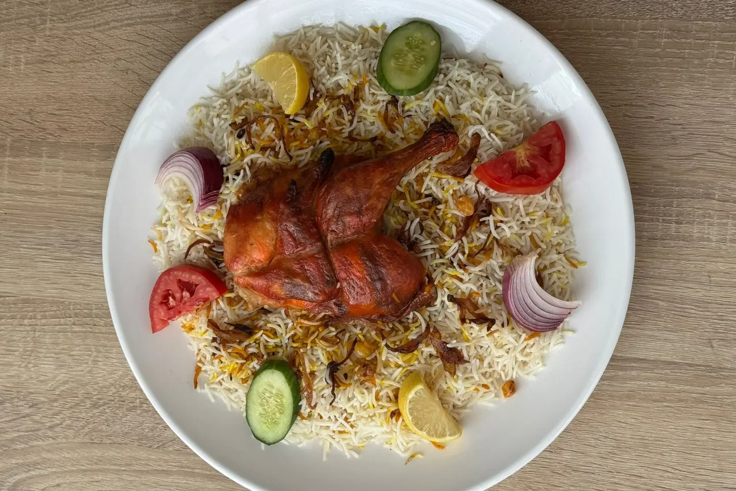 نص دجاج شواية مع الرز