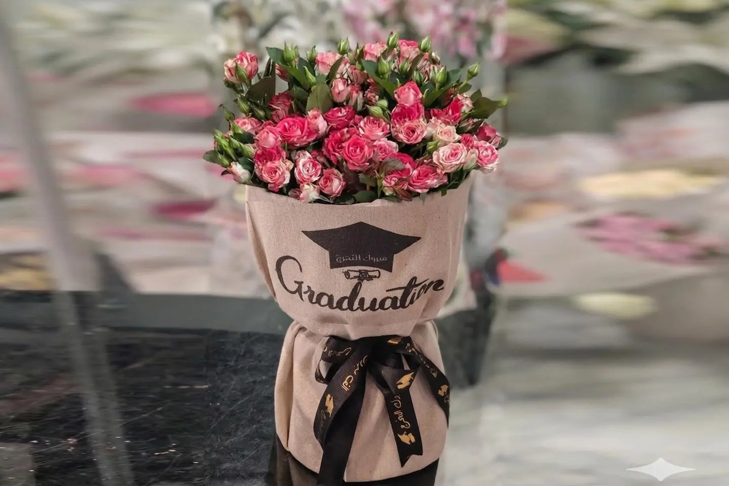 Graduation Bouquet   Fireworks Baby Rose