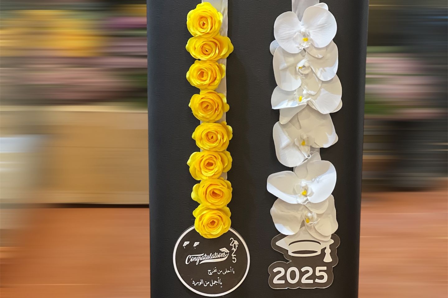 Orchid And Yellow Rose Necklace