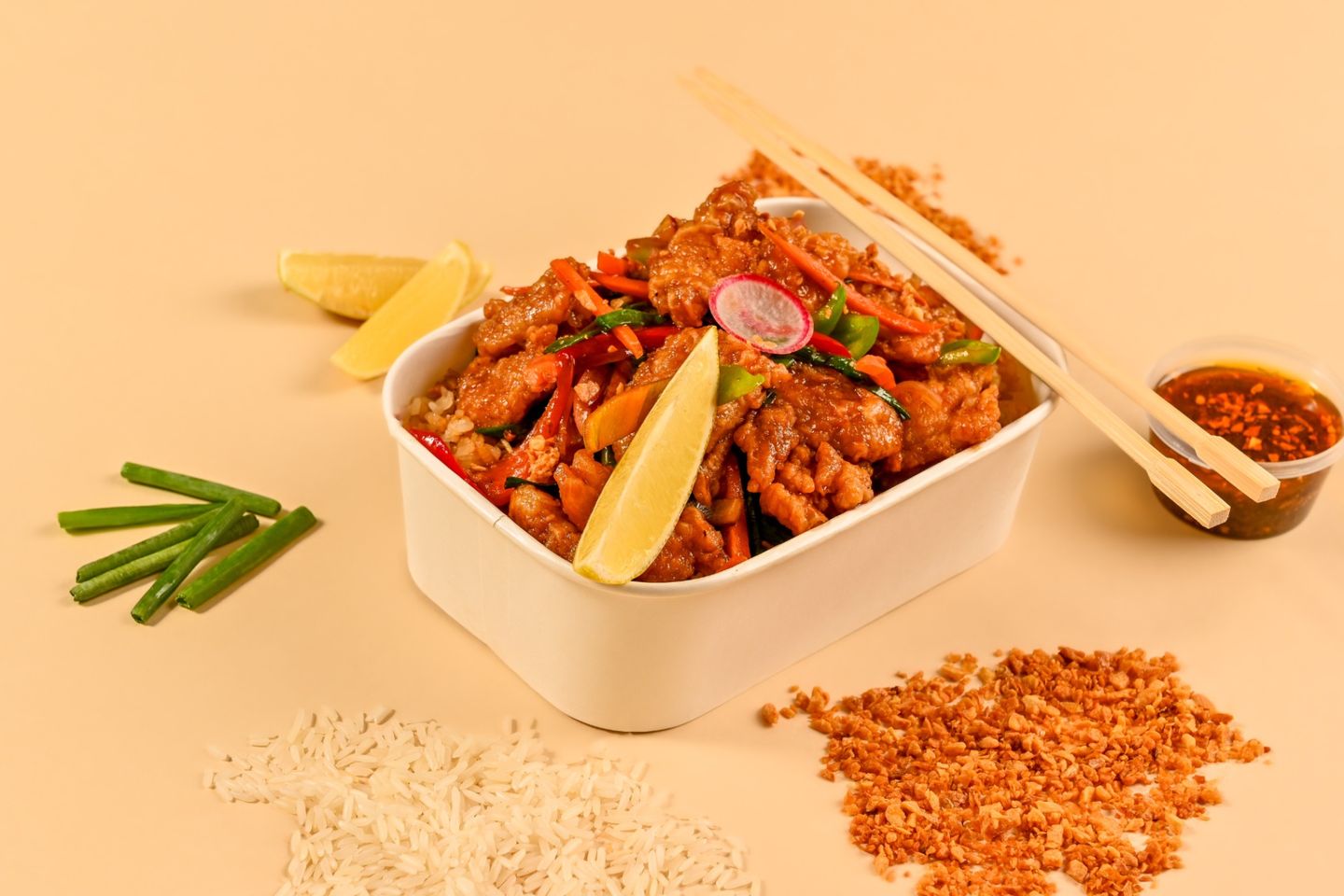 روبيان مع صلصة الأرز