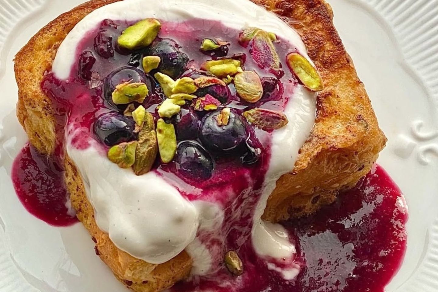 Blueberry French Toast With Yogurt