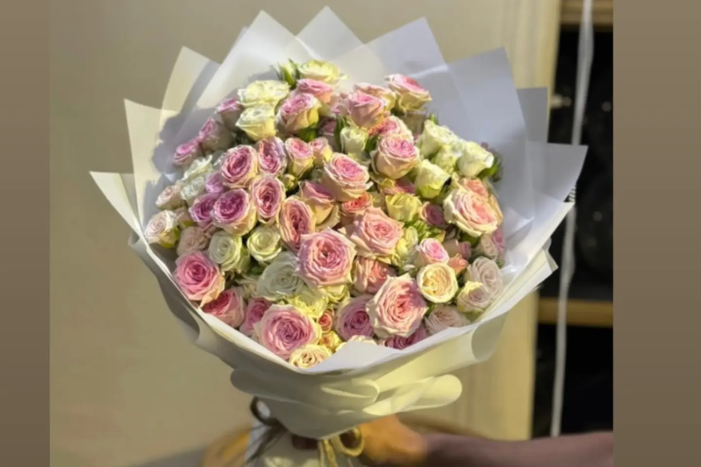 Light Pink And White Baby Rose Touches Bouquet