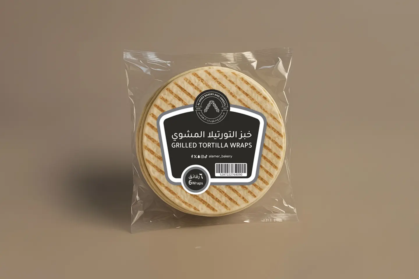 خبز التورتيلا المشوي