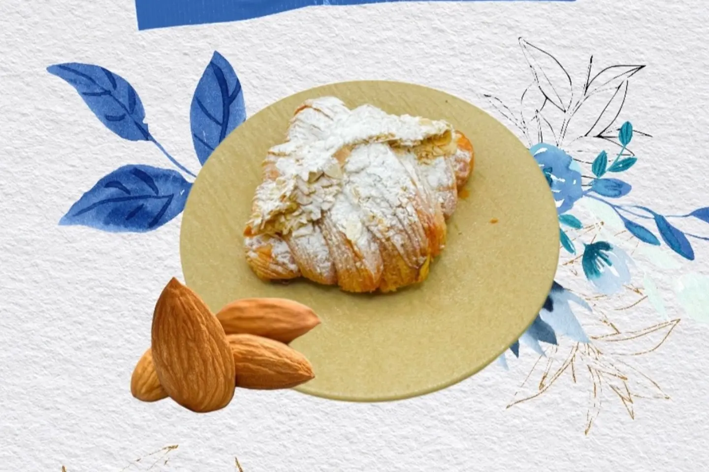 كرواسون كريمة اللوز