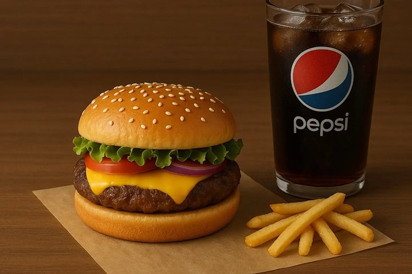 Fresh Grilled Beef Burger Meal