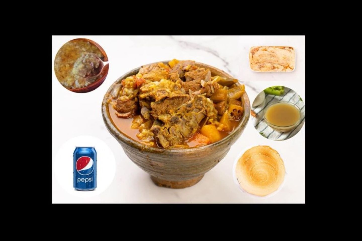 حيسية لحم + مرسى دخن +بيبسي ((ايدام بامية +حلبة +مرق مجانا))