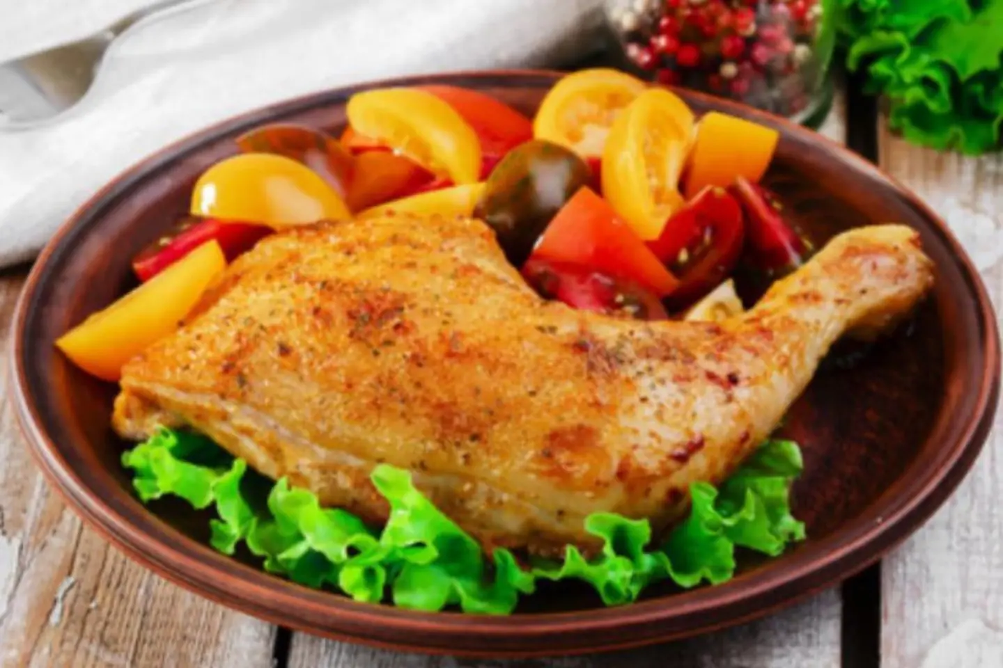 Quarter Chicken With Rice And Vegetables